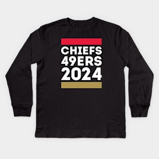 Chiefs 49ers 2024 Kids Long Sleeve T-Shirt